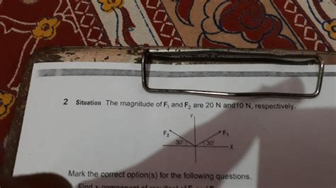 In the figure if resultant of F1 and F2 makes theta angle with positive ...
