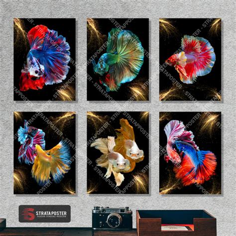 Jual Hiasan dinding ikan cupang Poster kayu Dekorasi ruangan Wall decor ...
