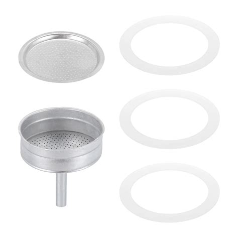 Uxcell Stovetop Espresso Maker Parts 1 Filter 3 Silicone Gasket Seals,1 ...
