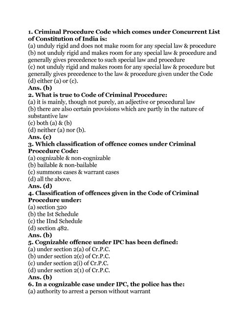 CRPC - any cpc - 1. Criminal Procedure Code which comes under ...
