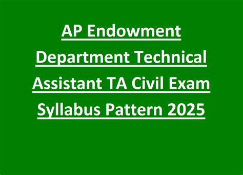 AP Endowment Department Technical Assistant TA Civil Exam Syllabus ...