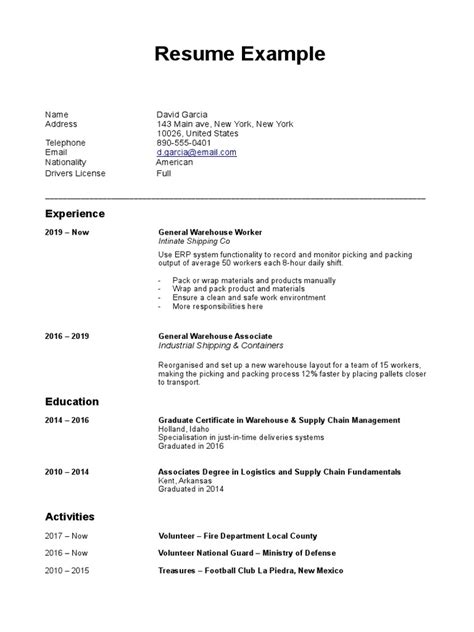 Great Resume Examples 的图像结果