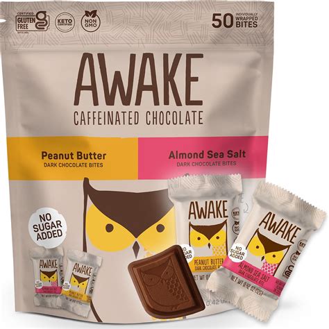 Amazon.com : AWAKE - Caffeinated Chocolate Bites - Coffee Alternative ...