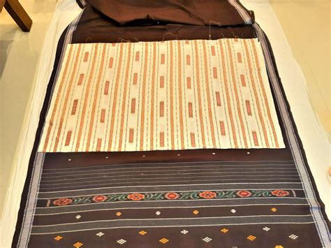 Brown Badabag Odisha Cotton Saree with Sambalpuri ikat blouse piece ...