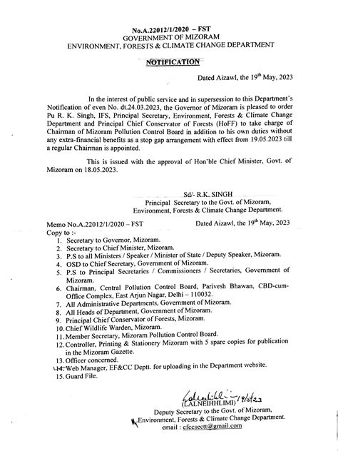 Environment, Forests & Climate Change Department, Government of Mizoram ...