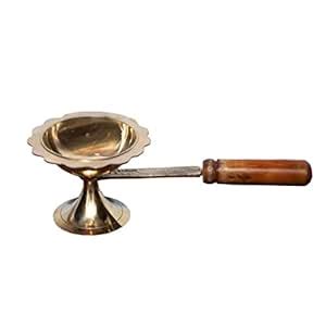 Navami Brass Dhoop Dani with Wooden Handle | Comes with a Pouch of ...