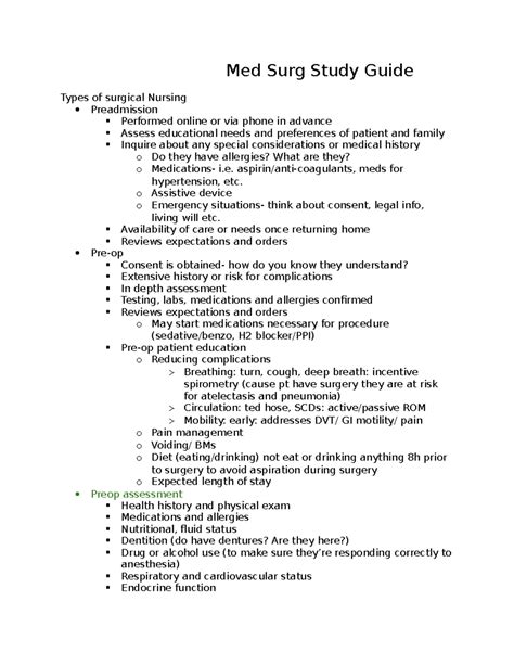 Image result for Med Surg Study Guide