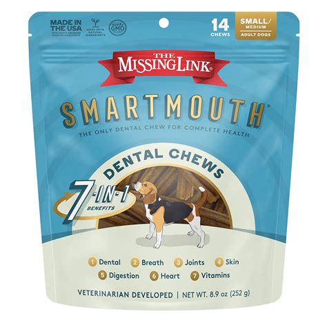 Buy The Missing Link Smartmouth Vet Developed Dental Chew Treats, 7-in ...
