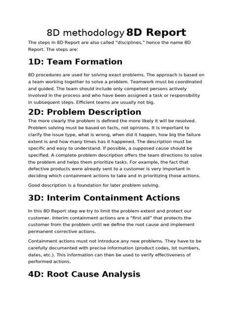 Image result for 8D Report Explained