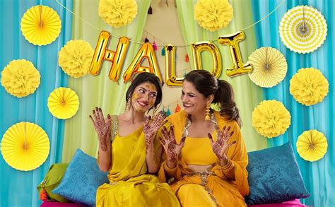 Party Propz Haldi Decoration Items for Marriage - 13 Pcs Set of Paper ...