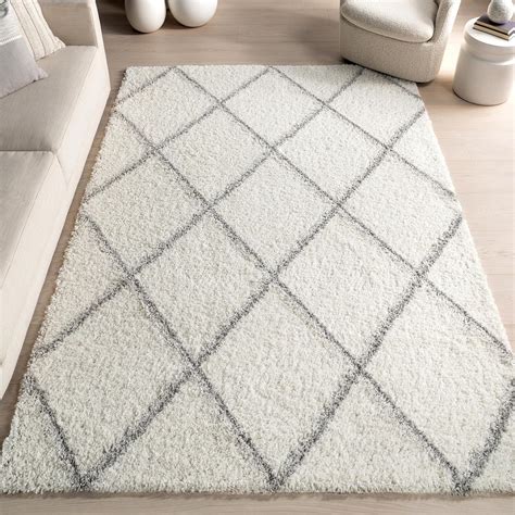 Buy nuLOOM Cozy Soft and Plush Diamond Trellis Shag Rug, 6' 7" x 9 ...