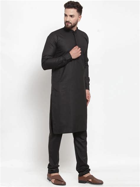 Jompers Men Black Solid Kurta with Churidar ( JOKP 592 Black ...