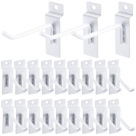Chumia 50 Pcs Slatwall Hooks 4 Inch Slatwall Accessories White Slatwall ...