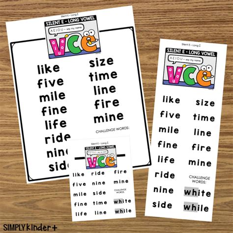 Silent E with Long I Word Lists - Sight Words by Phonics Skills ...