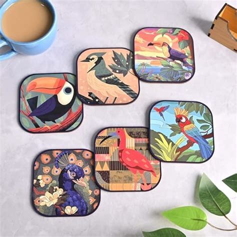 Friends Office Automation Designer Handmade Wooden Coaster Set for Home ...