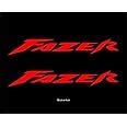 ARWY® Yamaha Fazer Logo Bike Sticker Decals (18x4 cm, Red) - Pack of 2 ...