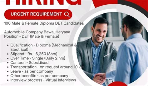 Diploma Jobs Recruitment in Automobile Company Bawal, Haryana | Male ...