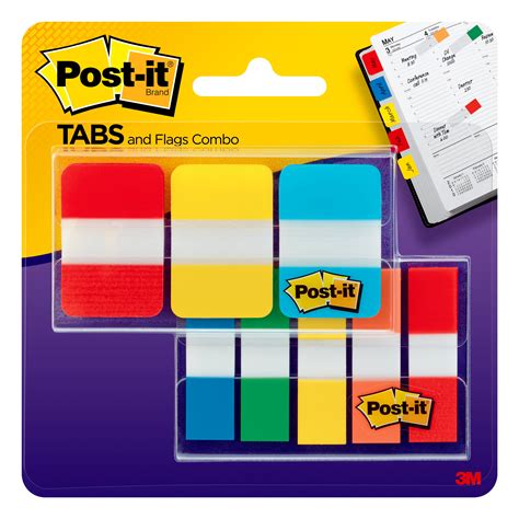 Buy Post-it Tabs and Flags Combo Pack, 1 Wide Tabs, .47 Wide Flags ...