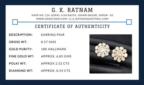 18k Gold and Diamond Polki Open Setting floral Tops / Studs Earring Pa ...