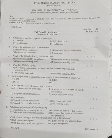 5g technology semester - B. DEGREE EXAMINATION, JULY 2024 Seventh ...