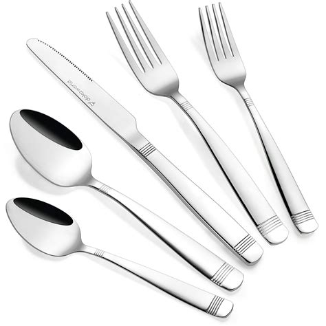 dokaworld Stainless Steel Flatware - Silverware Set for 8-40 Piece ...