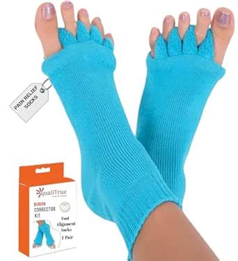 Buy QualiTrue Cotton Yoga Foot Alignment Socks 5 Toe Separator For ...