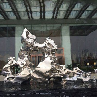 不锈钢抽象太湖石雕塑 广场景观雕塑-宏通雕塑