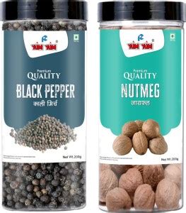 YUM YUM Premium Whole Black Pepper ( 200g ) & Nutmeg Jaifal ( 200g ...