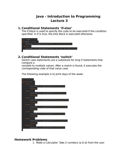Java condition statement - Java - Introduction to Programming Lecture 3 ...