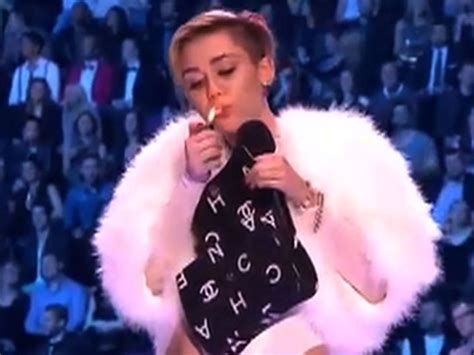 Miley Cyrus Smoking On Stage
