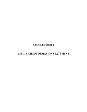 Fillable Online Sample form j civil case information statement ...