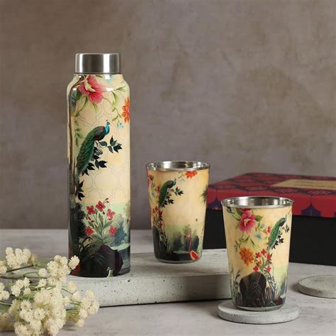 Buy INDIA CIRCUS River Bank Silvassa 3Pcs Stainless Steel Bottle and ...