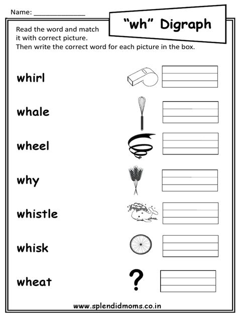 Image result for WH Digraph Worksheet