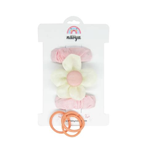 Ok Bloomer Set Of 3- Tic Tac Hairclips, Barrettes And Rubberbands For ...