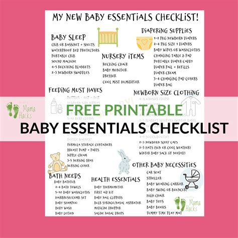 Baby essentials checklist printable - ratingbery
