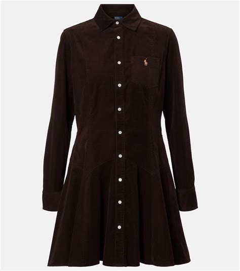 Cotton corduroy shirt dress in brown - Polo Ralph Lauren | Mytheresa