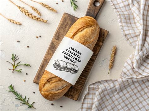 French Baguette Bread Mockup | Free PSD Templates