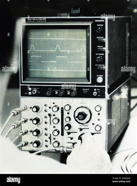 A Hewlett Packard four-beam oscilloscope for EEG (electroencephalogram) monitoring during ESP ...