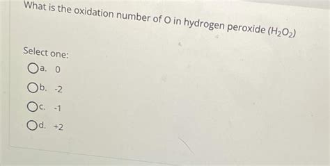 Image result for H2O2 Oxidation Number