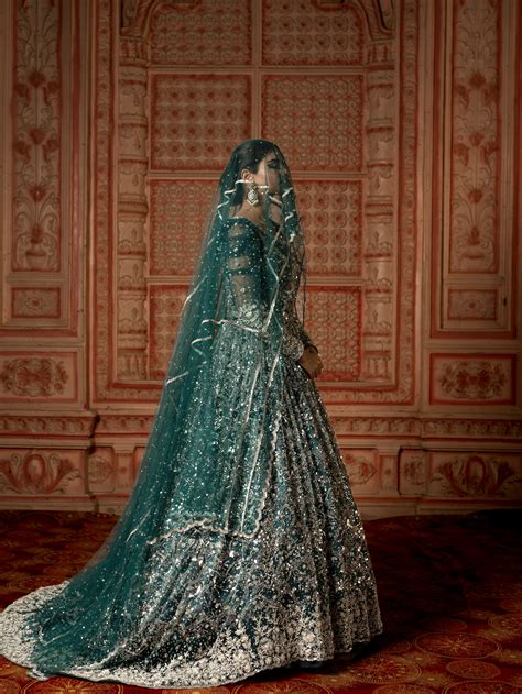 Emerald green sequin trail gown. – AALIYA DEEBA