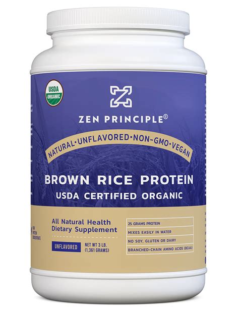 Organic Brown Rice Protein Powder 3 LB - USDA Certified, Unflavored ...