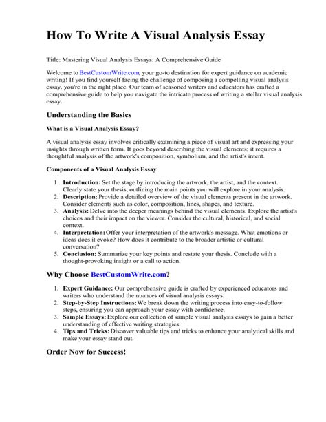 Image result for Visual Analysis Essay Format