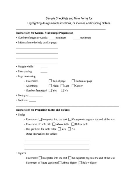 Fillable Online colorado Sample Checklists and Note Forms for ...