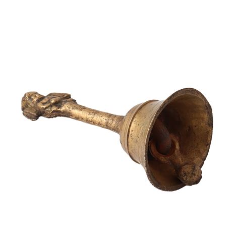 Brass Hand Held Bell With God Finial
