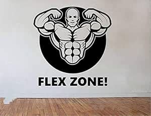 LYOMAN® Fitness Gym Wall Decal Flex Zone Gym Logo Sticker Art Decor ...