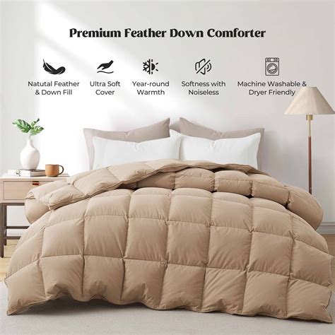 Puredown - Medium Weight Goose Feather and Down Comforter, Feather ...