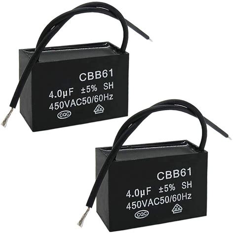Twidec/2Pcs 450V AC 50/60Hz Run Capacitor 2-Wire Metallized ...