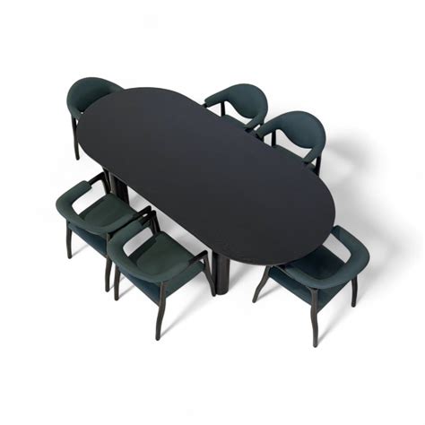 Midnight muse dining table set - 6 seater | with Yeoman's Oak Dining C ...