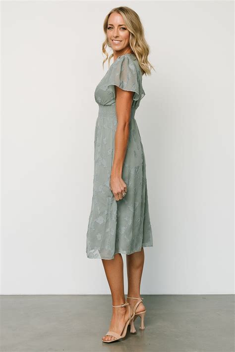 June Smocked Midi Dress | Eucalyptus – Baltic Born