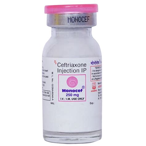 Monocef 250 mg Injection 1's Price, Uses, Side Effects, Composition ...